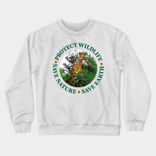 Wildlife Conservation Earth Day Giraffes Crewneck Sweatshirt